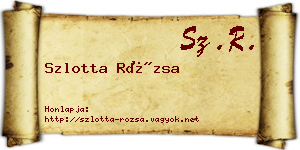 Szlotta Rózsa névjegykártya